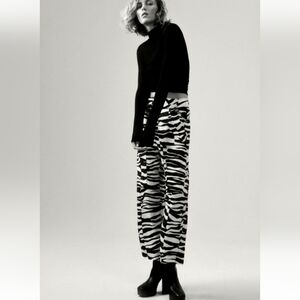 ZARA Limited Edition Animal print Flowy High Waist  pants